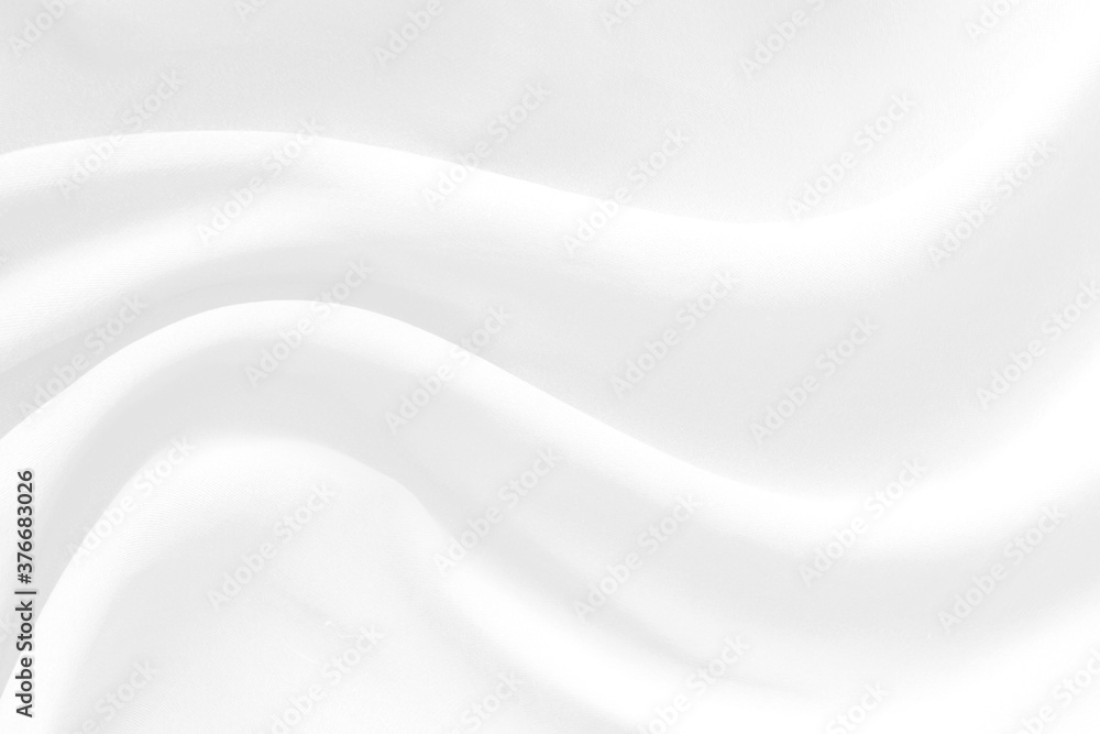 Fototapeta premium White cloth background abstract with soft waves.