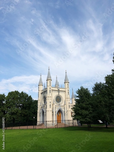 Beautiful grey Gothic chapel in the Park © Angelic