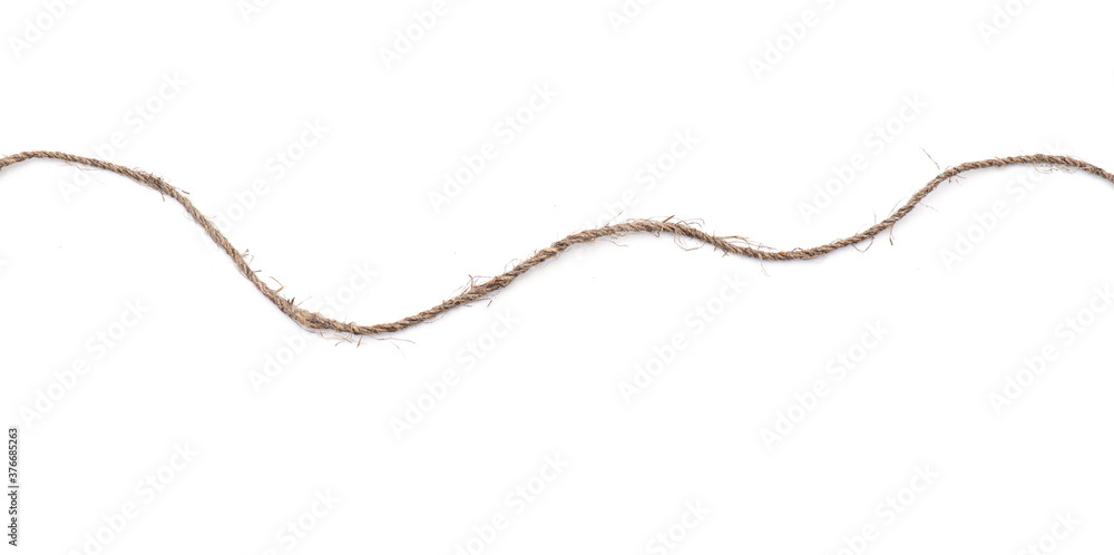 Thin canvas rope isolated on white Thin canvas rope isolated on white