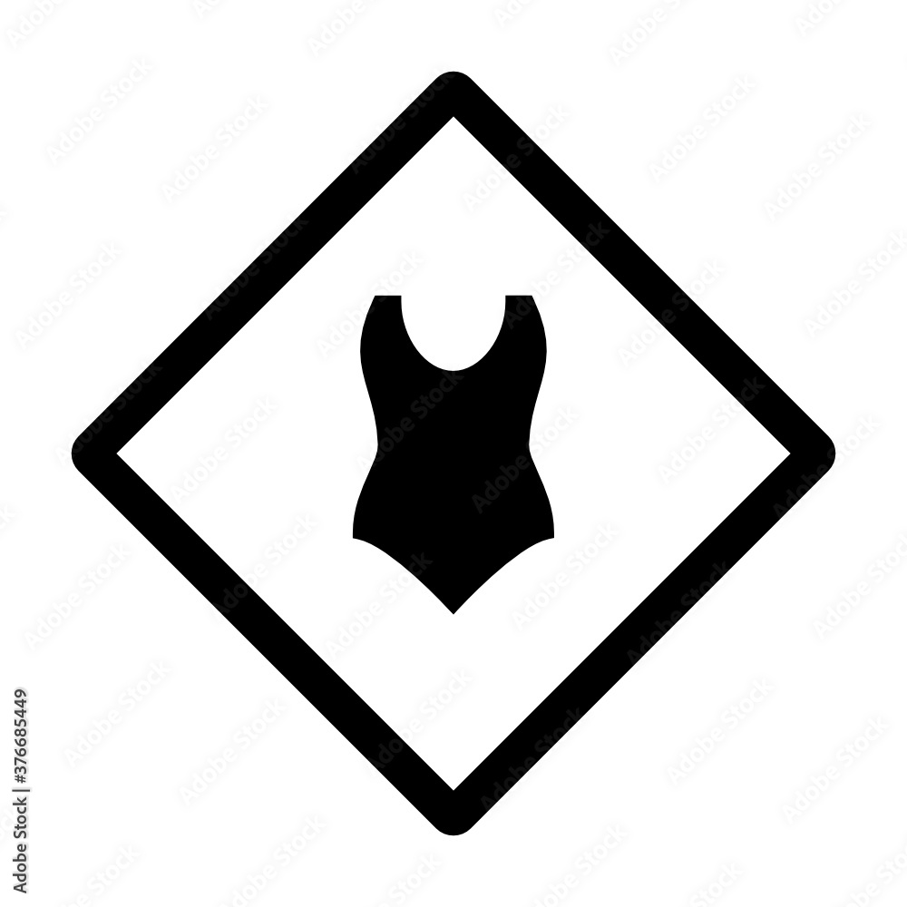 Swimming pool clothing rules concept vector blue color icon design