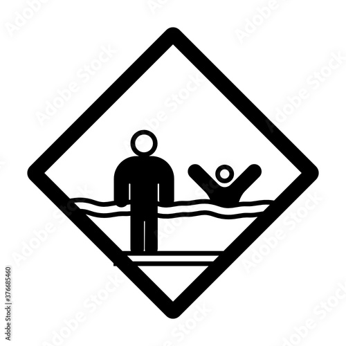 Watch your Children While Swimming Concept Vector Blue Color Icon Design, Pool and beach safety rules on white background 