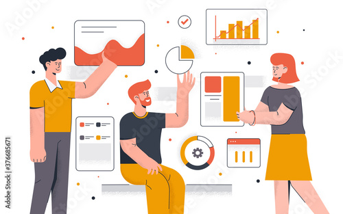Flat Modern design Illustration of Data Analysis