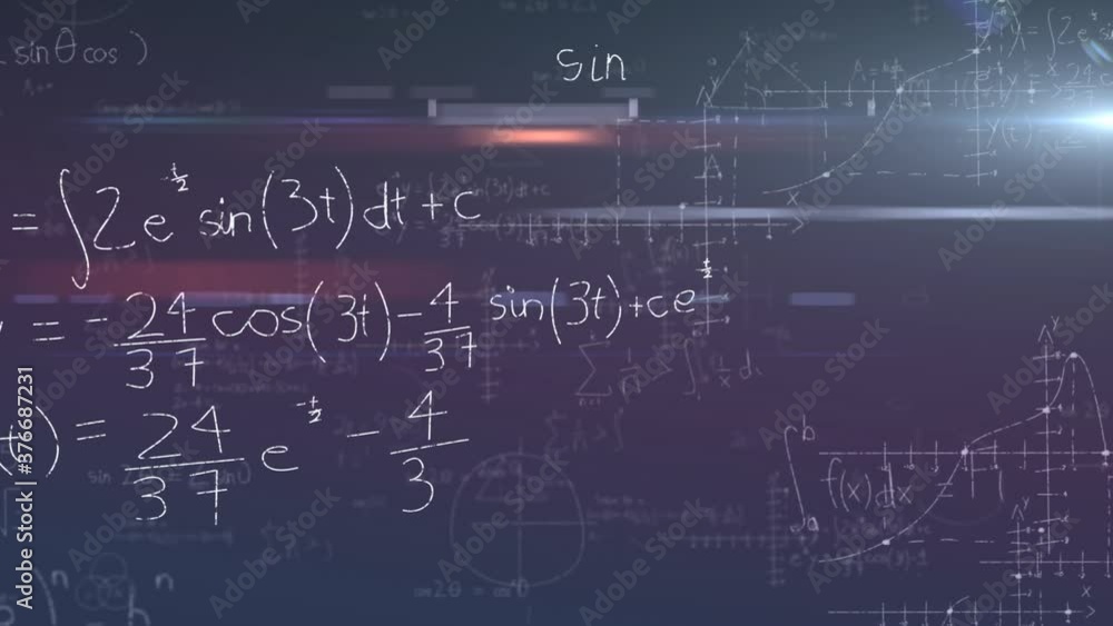 Mathematical equations over animate background. Mathematical equations over animate background.