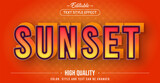 Editable text style effect - Sunset theme style.