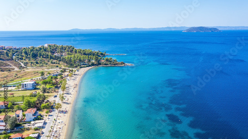 Beautiful Summer Scene in the Greece. Sithonia, Neos Marmaras.