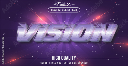 Editable text style effect - Vision theme style.