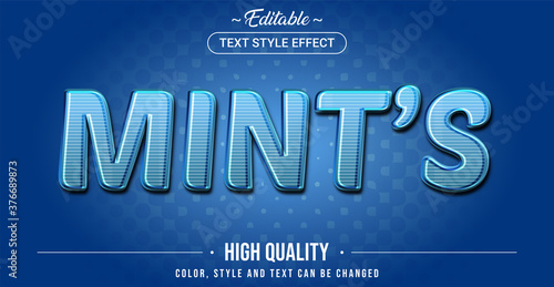 Editable text style effect - Mint theme style.