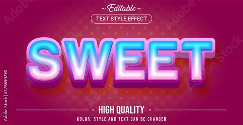 Editable text style effect - Sweet theme style.