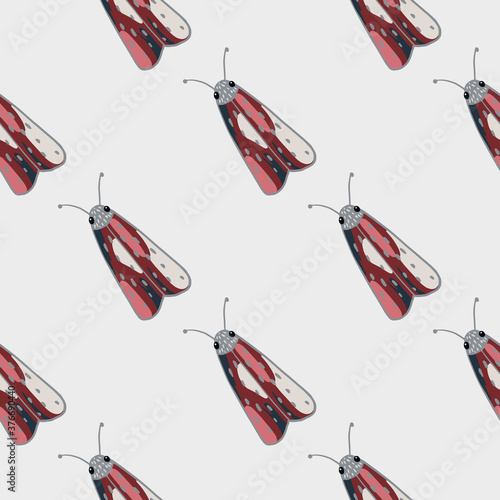 Simple mole print seamless pattern. Minimalistic insect print artwork in maroon colors on light background. photo