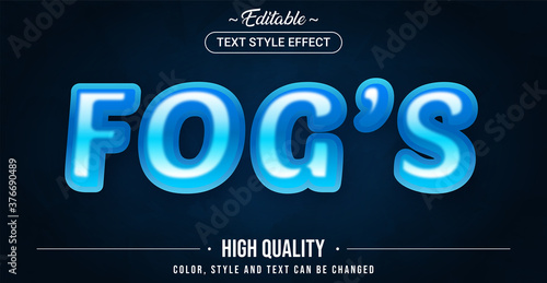 Editable text style effect - Fog theme style.