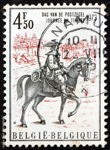 Postage stamp Belgium 1973 Thurn and Taxis courier