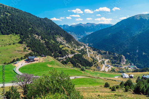 Canillo, Andorra. Winding road from Canillo to 