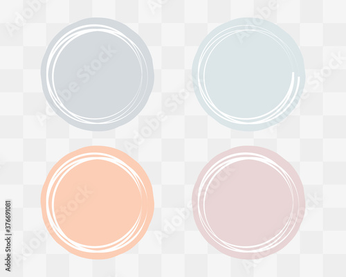 Collection round frames. Circle for text. Vector flat illustration. Round black borders.