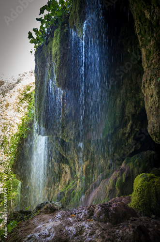 Travertine waterfalls, Transylvania, Romania. Waterfall of Sipote in Trascau mountains, Apuseni Carpathians photo