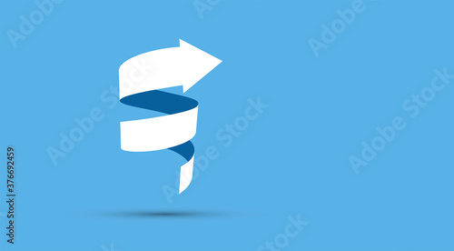 icona, freccia, 3d, spirale, crescita, 