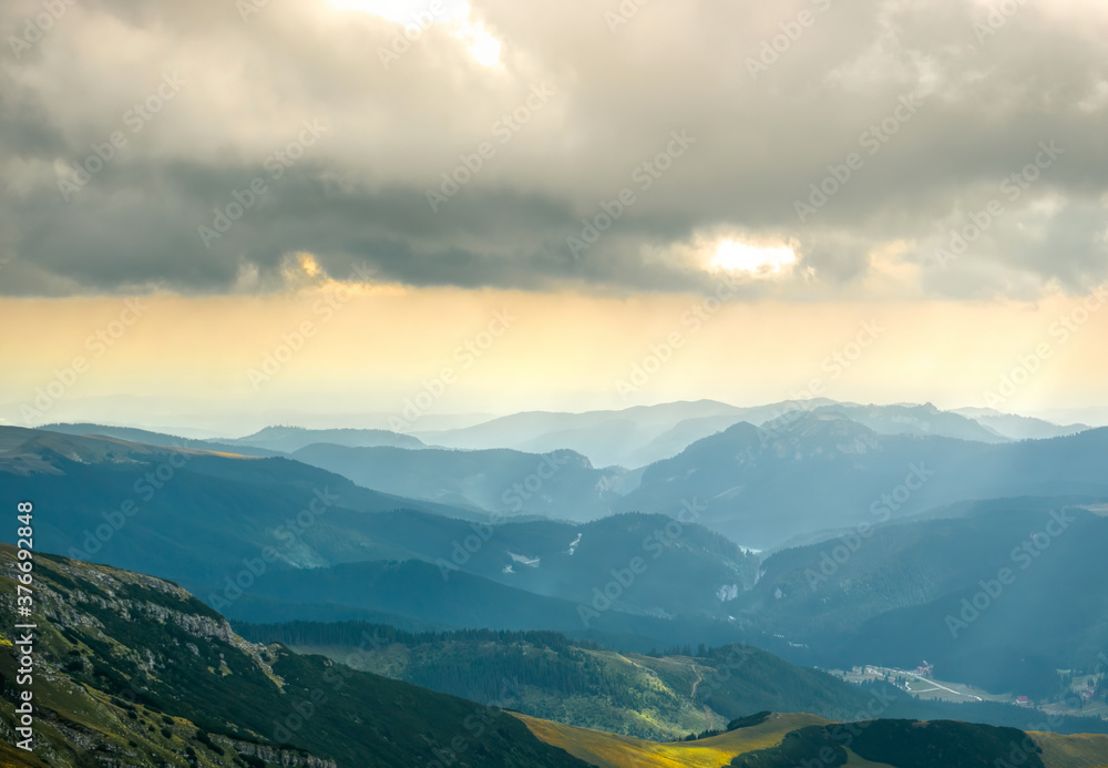 Beautiful landscape in the Bucegi Mountain part of the Carpathian Mountains of Romania.