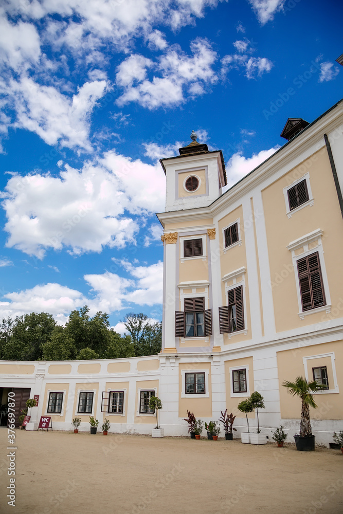 Fototapeta premium Milotice castle, Chateau uniquely preserved complex of baroque buildings and garden architecture, South Moravia, Czech Republic