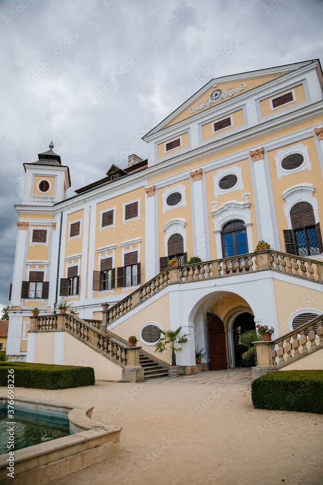 Milotice castle, Chateau uniquely preserved complex of baroque buildings and garden architecture, South Moravia, Czech Republic