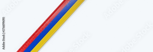 Leather strip with the flag of Armenia.