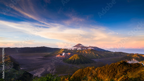 Mount Bromo volcano or Gunung Bromo in Bromo Tengger Semeru National Park  East Java  Indonesia.