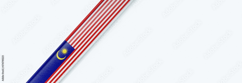 Obraz premium Leather strip with the flag of Malasia.