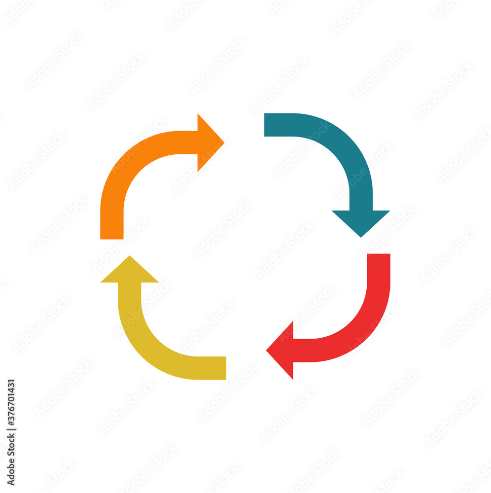 Illustration of recycled logo. Flat symbol