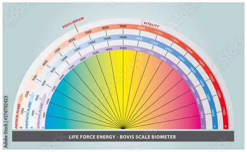 Echelle de Bovis - Mesure du Taux Vibratoire Energétique - Outil de Géobiologie et Radiesthésie - Couleurs Arc-en-Ciel - Anglais