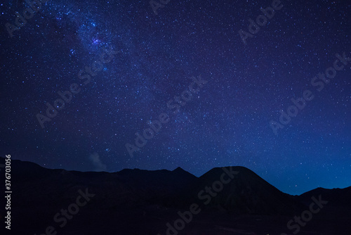 Extreme long exposure image showing star trails above the Bromo Volcano, Indonesia © ChomchoeiFoto