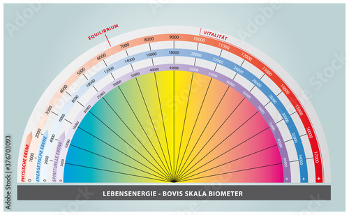 Echelle de Bovis - Mesure du Taux Vibratoire Energétique - Outil de Géobiologie et Radiesthésie - Couleurs Arc-en-Ciel - Allemand