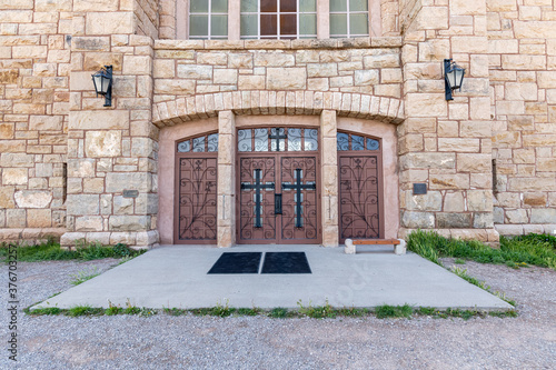 St. Joseph Apache Mission church in the heart of the Sacramento Mountains, New Mexico and is is placed on the United States National Register of Historic Places photo