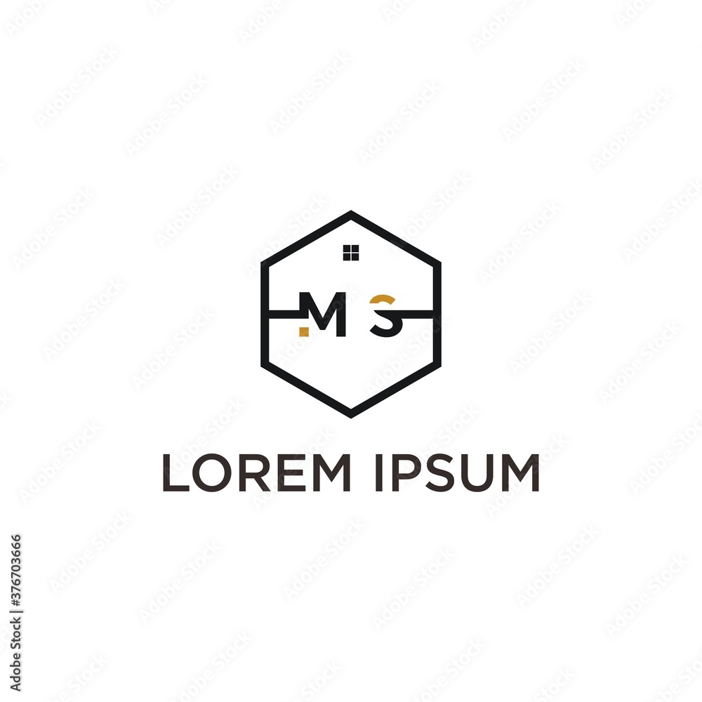 abstract initial letter M S logo design template abstract initial letter M S logo design template