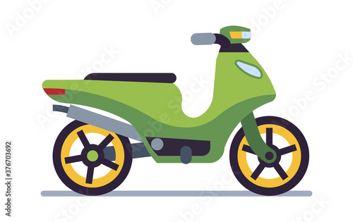 Retro motorbike. Delivery old scooter collectible classic vehicle for road racing, speed race vintage style moped travel and sport flat isolated vector motor transport illustration