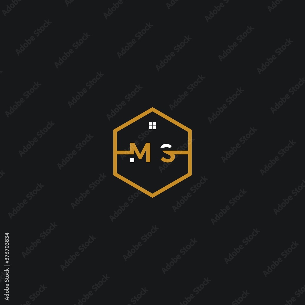 abstract initial letter M S logo design template abstract initial letter M S logo design template