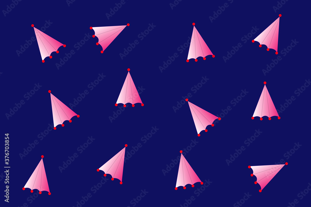 Birthday caps scattered in blue background. Art & Illustration Birthday caps scattered in blue background. Art & Illustration