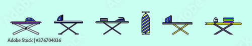 set of ironing board icon design templates with various models. vector illustration