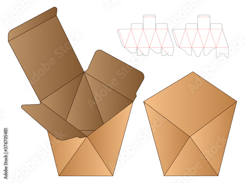 Box packaging die cut template design. 3d mock-up