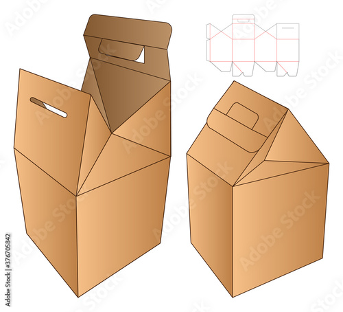 Box packaging die cut template design. 3d mock-up