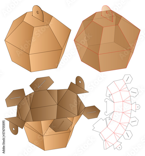 Box packaging die cut template design. 3d mock-up