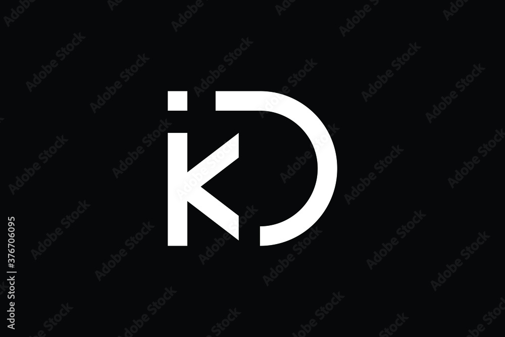 Obraz premium Minimal Innovative Initial KD logo and DK logo. Letter DK KD creative elegant Monogram. Premium Business logo icon. White color on black background