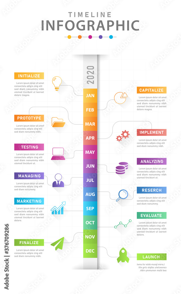 Infographic template for business. Modern Timeline diagram calendar with grantt chart, presentation vector infographic.