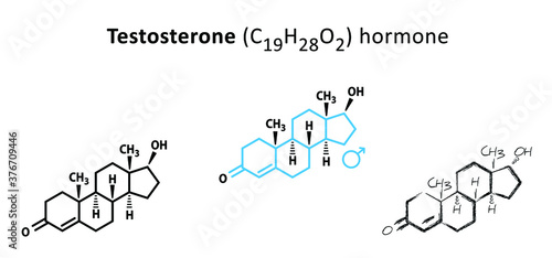 Testosterone C19H28O2 sex hormone formula cemical structure molecule Medical sign vector icons icon sign Structural formulas cell cells molecules atom atomic steroids steroid mele man bady belance