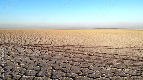 Maranjab desert  with its salt lake Namak, Kashan, Iran