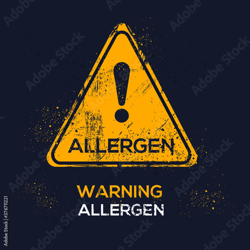 Warning sign (Allergen), vector illustration.	