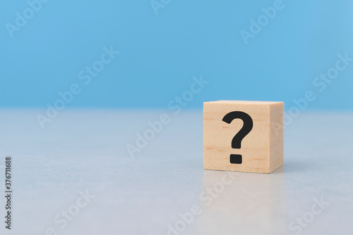 question mark on blue background
