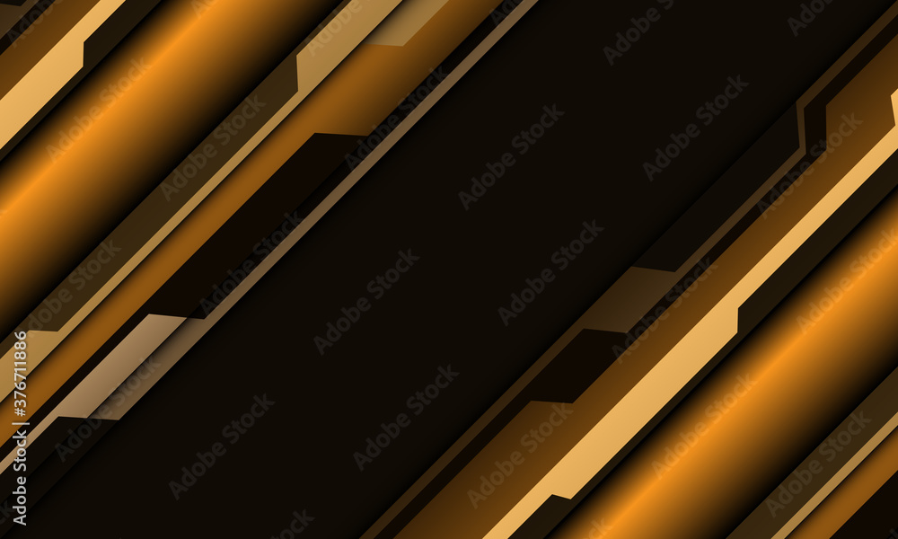 Abstract yellow metallic cyber polygon slash on dark grey design modern futuristic technology background vector illustration. Abstract yellow metallic cyber polygon slash on dark grey design modern futuristic technology background vector illustration.