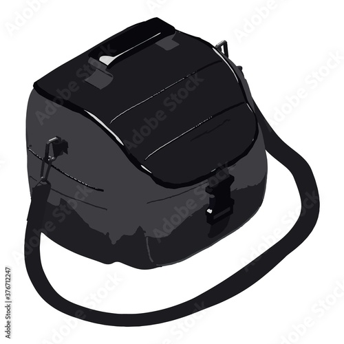 Camera bag icon. Isometric of camera bag vector icon for web design isolated on white background