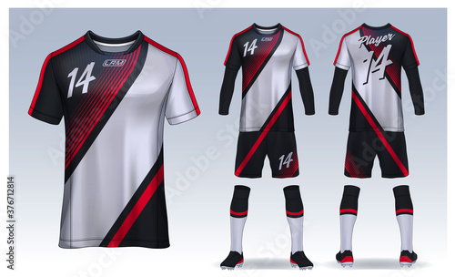 t-shirt sport design template, Soccer jersey mockup for football club. uniform front and back view.