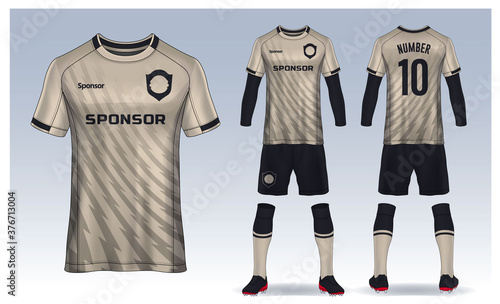 t-shirt sport design template, Soccer jersey mockup for football club. uniform front and back view.