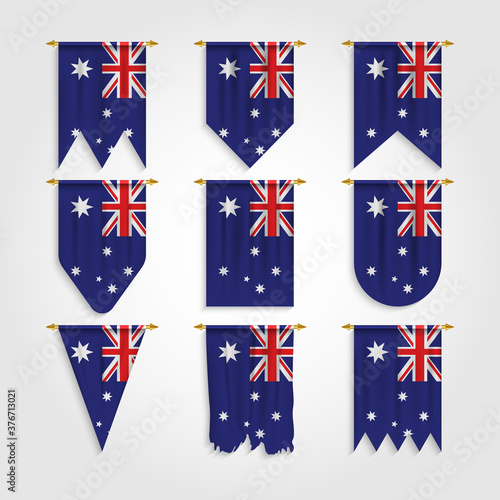 Australia flag in different shapes, Flag of Australia in various shapes