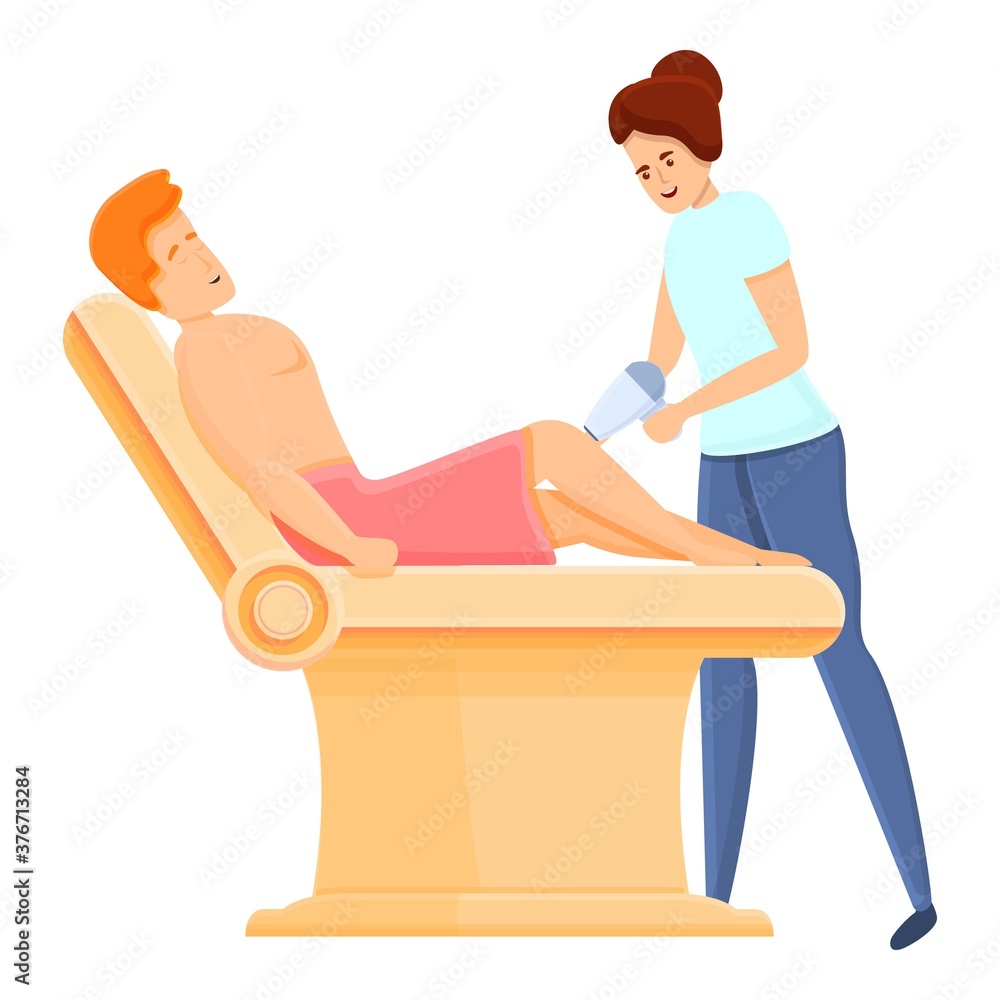 Man at salon laser hair removal icon. Cartoon of man at salon laser hair  removal vector icon for web design isolated on white background Stock  Vector | Adobe Stock